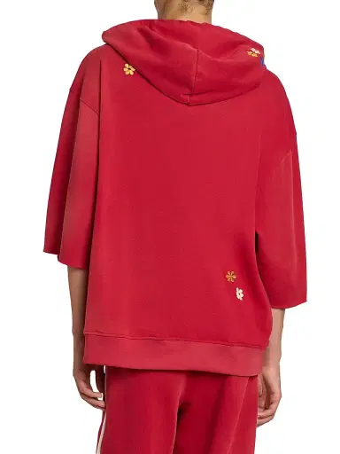 Nahmias Men's Daydreaming Cotton Cut-Off Hoodie - Ruby - Size XL | Thumbnail 5