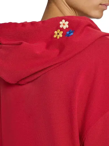 Nahmias Men's Daydreaming Cotton Cut-Off Hoodie - Ruby - Size XL | Thumbnail 6