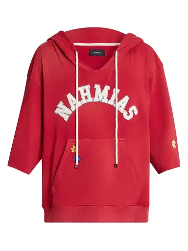 Nahmias Men's Daydreaming Cotton Cut-Off Hoodie - Ruby - Size XL | Thumbnail 1