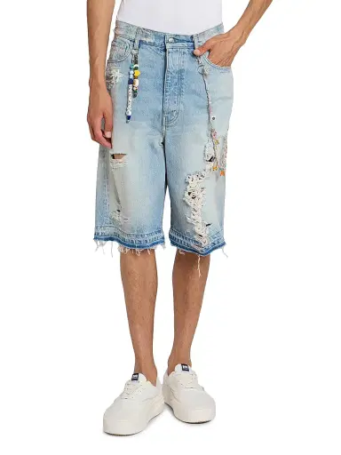 Nahmias Men's Daydreaming Venice Denim Shorts - Light Indigo Denim | Thumbnail 3 Nahmias Men's Daydreaming Venice Denim Shorts - Light Indigo Denim | Thumbnail 3
