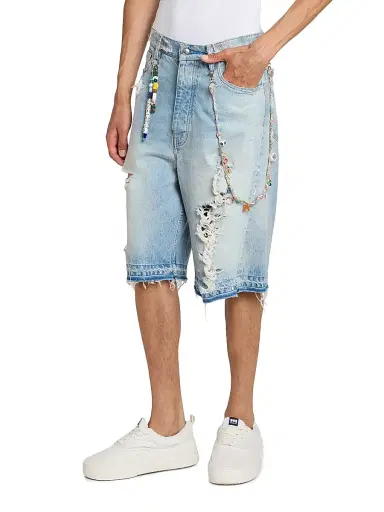 Nahmias Men's Daydreaming Venice Denim Shorts - Light Indigo Denim | Thumbnail 4 Nahmias Men's Daydreaming Venice Denim Shorts - Light Indigo Denim | Thumbnail 4