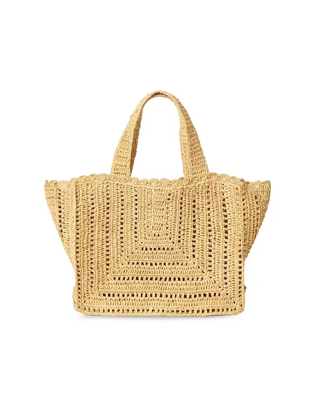 BTB Los Angeles Women's Beth Raffia Tote Bag - Natural