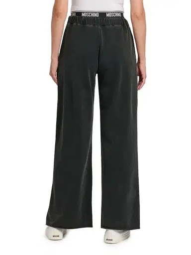 MOSCHINO Women's Stretch-Cotton Fleece Wide-Leg Pants | Thumbnail 5