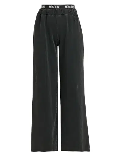 MOSCHINO Women's Stretch-Cotton Fleece Wide-Leg Pants | Thumbnail 1