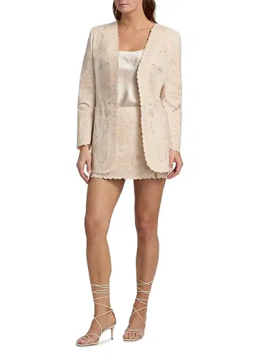 Kobi Halperin Women's Laci Eyelet-Embroidered Linen-Cotton Jacket | Thumbnail 2 Kobi Halperin Women's Laci Eyelet-Embroidered Linen-Cotton Jacket | Thumbnail 2