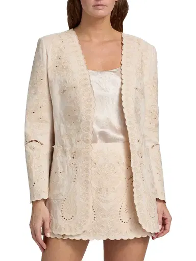 Kobi Halperin Women's Laci Eyelet-Embroidered Linen-Cotton Jacket | Thumbnail 3 Kobi Halperin Women's Laci Eyelet-Embroidered Linen-Cotton Jacket | Thumbnail 3