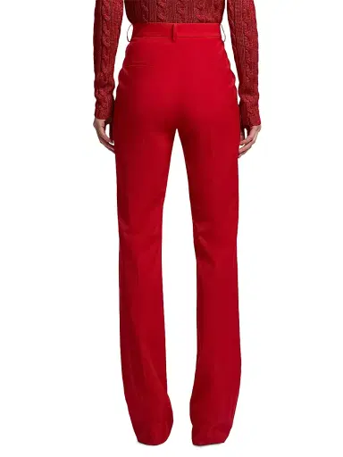 Ralph Lauren Collection Women's Wrigley Crease-Front Wool-Blend Pants - Bright Red | Thumbnail 5