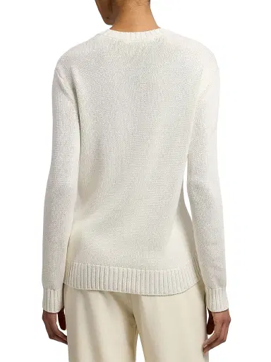 Ralph Lauren Collection Women's Polo Bear Silk Crewneck Sweater - White - Size XS | Thumbnail 5