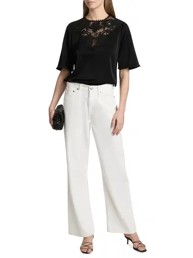 Kobi Halperin Women's Frankie Lace Satin-Back Crepe Blouse - Black - Size Medium | Thumbnail 2 Kobi Halperin Women's Frankie Lace Satin-Back Crepe Blouse - Black - Size Medium | Thumbnail 2