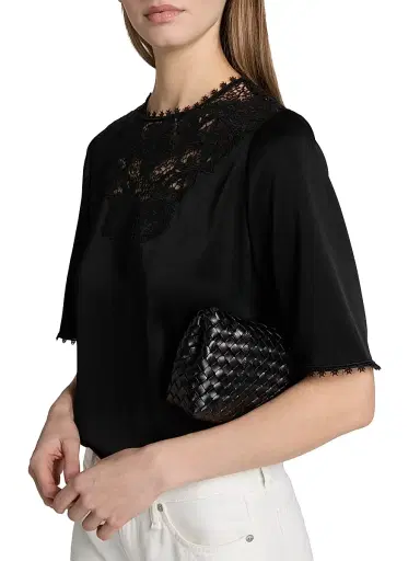 Kobi Halperin Women's Frankie Lace Satin-Back Crepe Blouse - Black - Size Medium | Thumbnail 6 Kobi Halperin Women's Frankie Lace Satin-Back Crepe Blouse - Black - Size Medium | Thumbnail 6