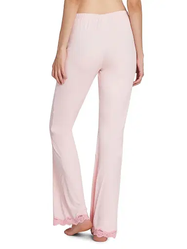 MOSCHINO Women's Lace-Trim Microfiber Pajama Pants - Pink - Size Large | Thumbnail 4 MOSCHINO Women's Lace-Trim Microfiber Pajama Pants - Pink - Size Large | Thumbnail 4