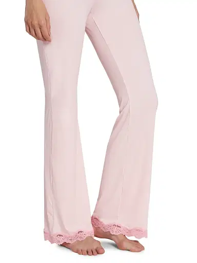 MOSCHINO Women's Lace-Trim Microfiber Pajama Pants - Pink - Size Large | Thumbnail 5 MOSCHINO Women's Lace-Trim Microfiber Pajama Pants - Pink - Size Large | Thumbnail 5