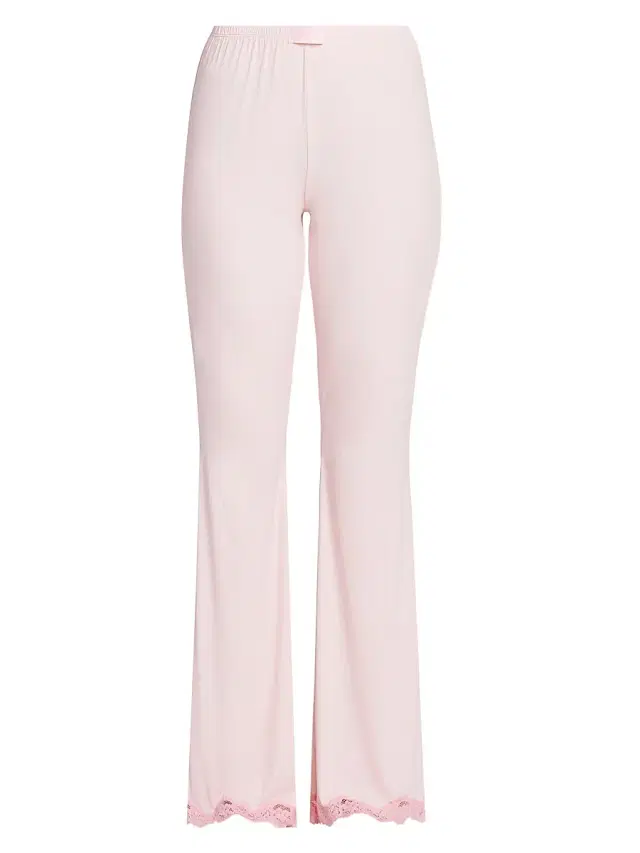 Moschino Women's Lace-Trim Microfiber Pajama Pants - Pink