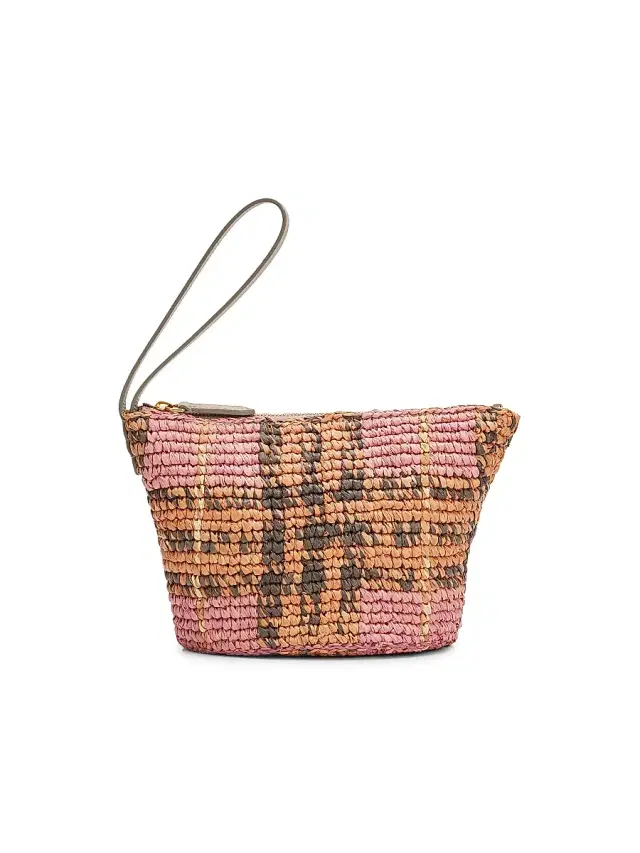 Burberry Women's Margate  Raffia Pouch - Pink