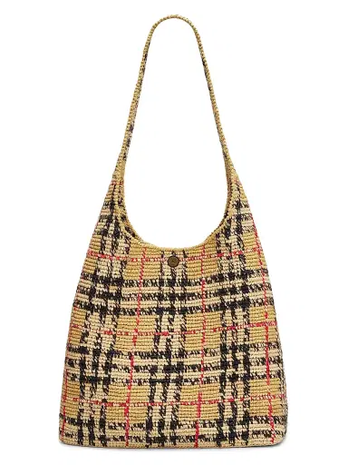 Burberry Women's Margate Large Raffia Hobo Bag | Thumbnail 1 Burberry Women's Margate Large Raffia Hobo Bag | Thumbnail 1