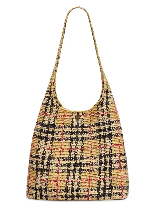 Burberry Women's Margate  Raffia Hobo Bag - Sand