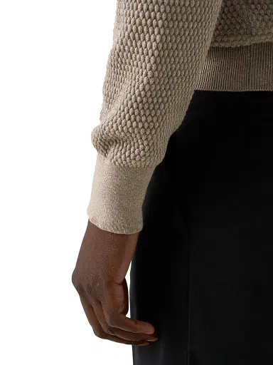 Eton Men's Popcorn-Stitch Cotton Crewneck Sweater - Beige - Size XXL | Thumbnail 5