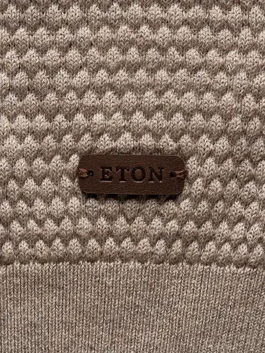 Eton Men's Popcorn-Stitch Cotton Crewneck Sweater - Beige - Size XXL | Thumbnail 8
