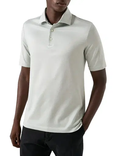 Eton Men's Jaquard Filo Di Scozia Polo Shirt - Green - Size XXL | Thumbnail 2 Eton Men's Jaquard Filo Di Scozia Polo Shirt - Green - Size XXL | Thumbnail 2