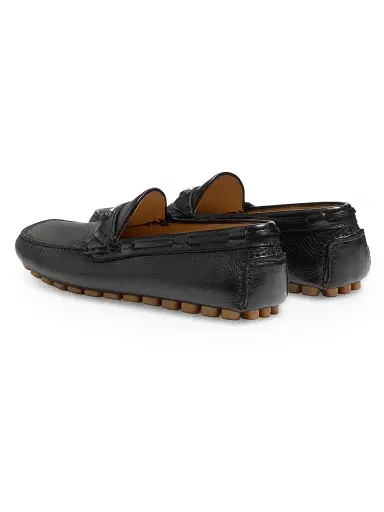Valentino Garavani Men's Driver Fastaway Buffalo Loafers - Black - Size 7.5 | Thumbnail 3