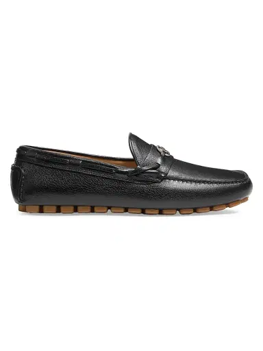 Valentino Garavani Men's Driver Fastaway Buffalo Loafers - Black - Size 7.5 | Thumbnail 1