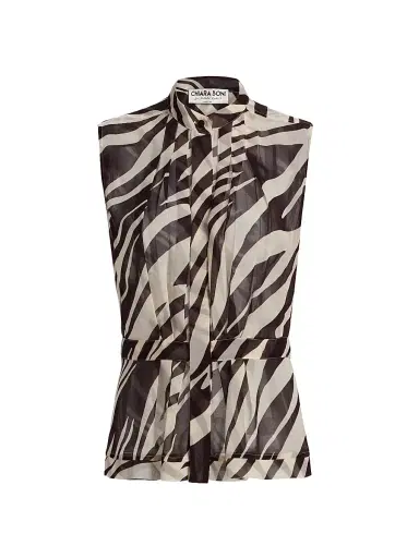 Chiara Boni La Petite Robe Women's Gentia Abstract Georgette Button-Down Blouse | Thumbnail 1 Chiara Boni La Petite Robe Women's Gentia Abstract Georgette Button-Down Blouse | Thumbnail 1