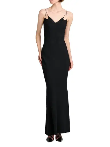 Tom Ford Women's Strappy Woven Slip Gown - Naa Black - Size 2 | Thumbnail 3 Tom Ford Women's Strappy Woven Slip Gown - Naa Black - Size 2 | Thumbnail 3