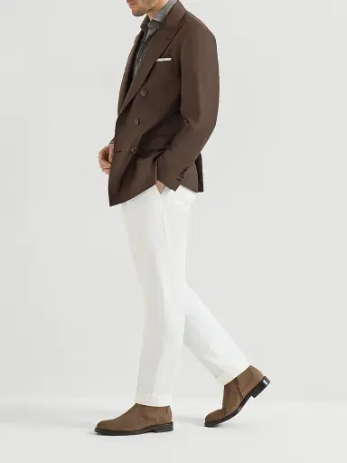 Brunello Cucinelli Men's Silk and Cotton Lightweight Jersey Shirt with Spead Collar - Dark Grey - Size XS | Thumbnail 6