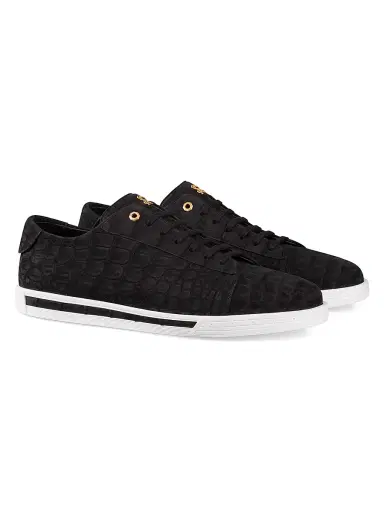 Stefano Ricci Men's Nubuck Crocodile Leather Sneakers - Black - Size 11 | Thumbnail 2 Stefano Ricci Men's Nubuck Crocodile Leather Sneakers - Black - Size 11 | Thumbnail 2