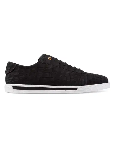 Stefano Ricci Men's Nubuck Crocodile Leather Sneakers - Black - Size 11 | Thumbnail 1 Stefano Ricci Men's Nubuck Crocodile Leather Sneakers - Black - Size 11 | Thumbnail 1