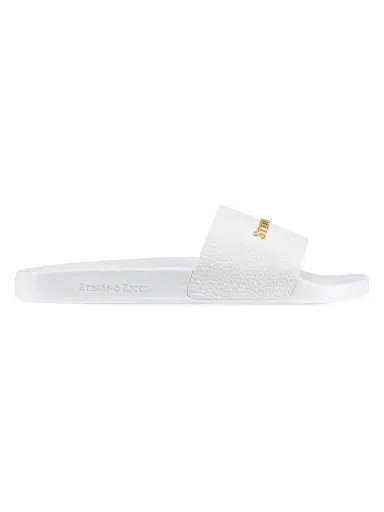 Stefano Ricci Men's Calfskin Leather Slides - White - Size 10 | Thumbnail 1