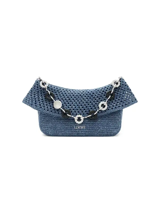 LOEWE Women's  x Paula's Ibiza Ola  Crochet Shoulder Bag - Denim Blue