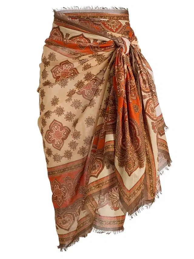 Zimmermann Women's Paisley Cotton Pareo - Tangerine Paisley