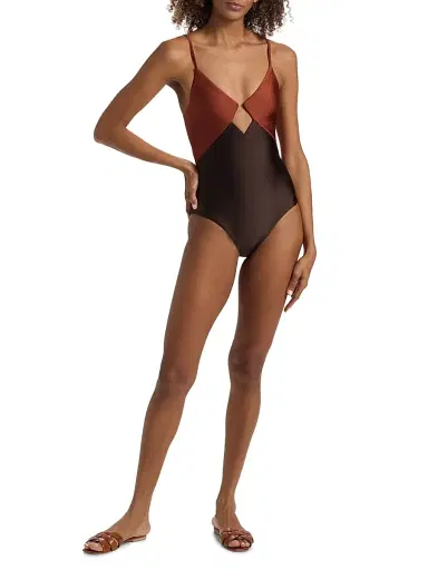 Zimmermann Women's Aster Diamond Wire One-Piece Swimsuit - Spliced | Thumbnail 2