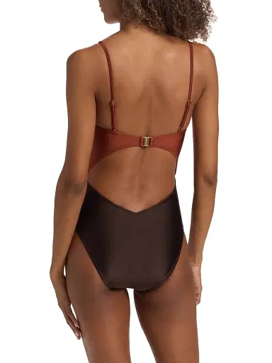 Zimmermann Women's Aster Diamond Wire One-Piece Swimsuit - Spliced | Thumbnail 4