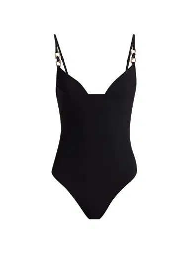 Zimmermann Women's Mahon Trim Detail One-Piece Swimsuit - Black - Size 8 | Thumbnail 1