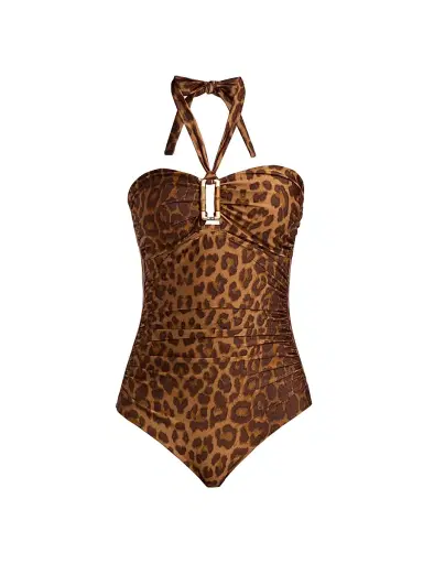 Zimmermann Women's Mahon Bamboo-Link One-Piece Swimsuit - Leopard | Thumbnail 1