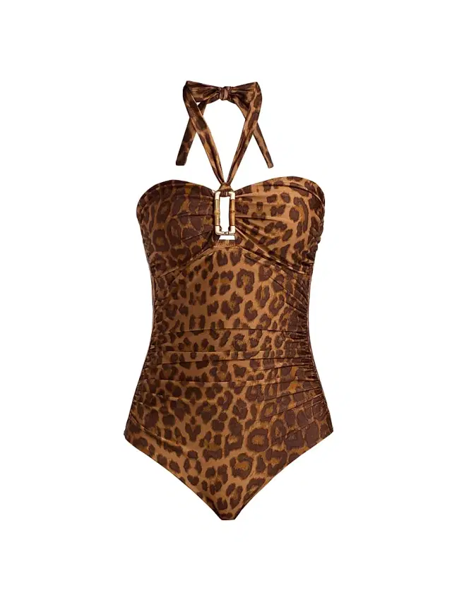 Zimmermann Women's Mahon Bamboo-Link One-Piece Swimsuit - Leopard