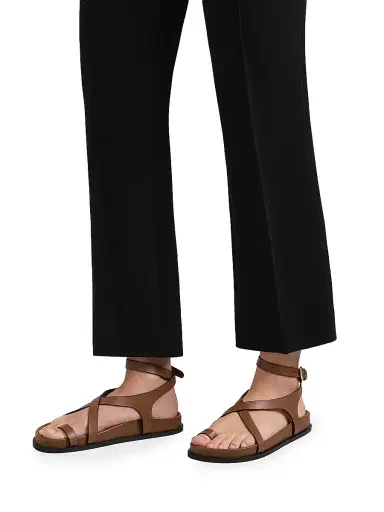 A Emery Women's Jalen Slim Leather Crisscross Sandals - Cognac - Size 9 | Thumbnail 2 A Emery Women's Jalen Slim Leather Crisscross Sandals - Cognac - Size 9 | Thumbnail 2