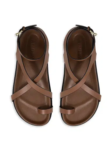 A Emery Women's Jalen Slim Leather Crisscross Sandals - Cognac - Size 9 | Thumbnail 4 A Emery Women's Jalen Slim Leather Crisscross Sandals - Cognac - Size 9 | Thumbnail 4
