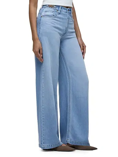 Hudson Jeans Women's James High-Rise Wide-Leg Jeans - One Wish | Thumbnail 4