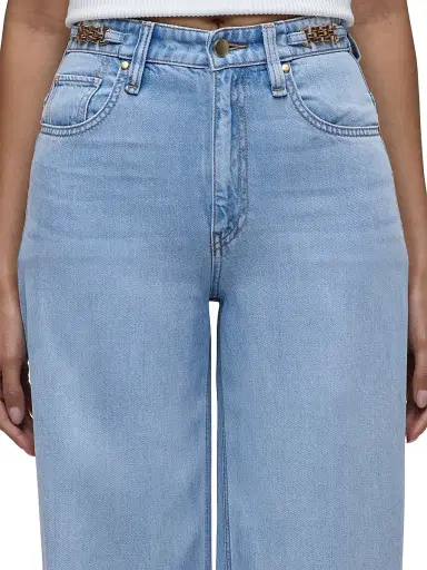 Hudson Jeans Women's James High-Rise Wide-Leg Jeans - One Wish | Thumbnail 6