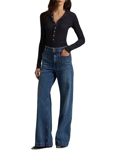 Polo Ralph Lauren Women's Faded Straight-Leg Jeans - Candaze Wash | Thumbnail 2 Polo Ralph Lauren Women's Faded Straight-Leg Jeans - Candaze Wash | Thumbnail 2