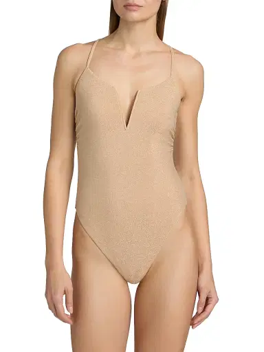 Ramy Brook Women's Bexley Metallic One-Piece Swimsuit - Gold | Thumbnail 3