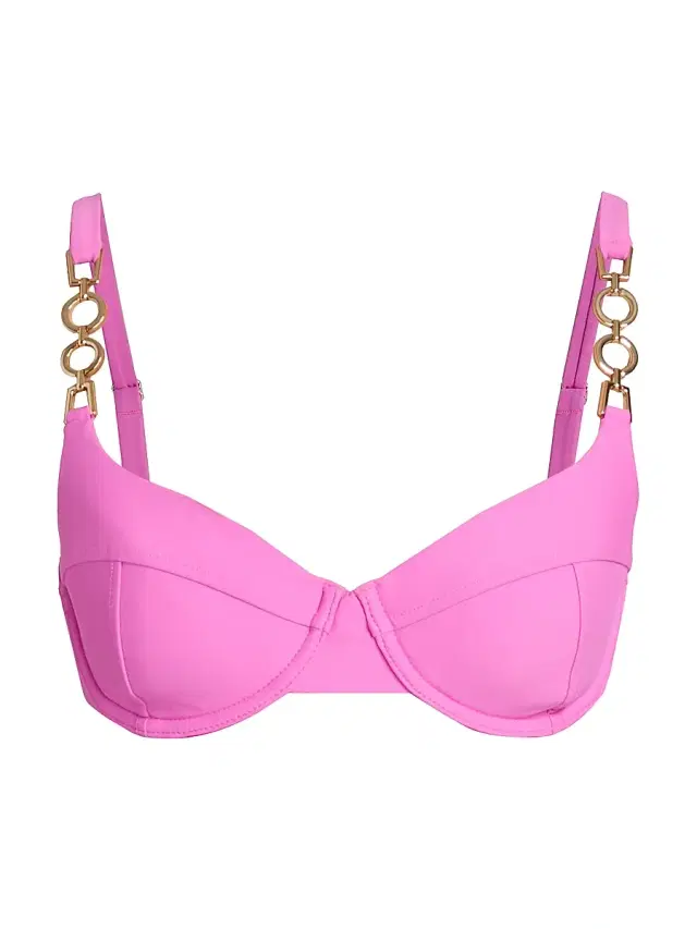 Ramy Brook Women's Mona Embellished Bikini Top - Radiant Pink