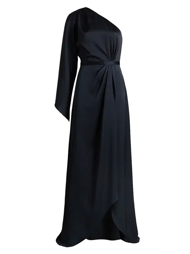 Women's Opal One-Shoulder A-Line Gown - Navy