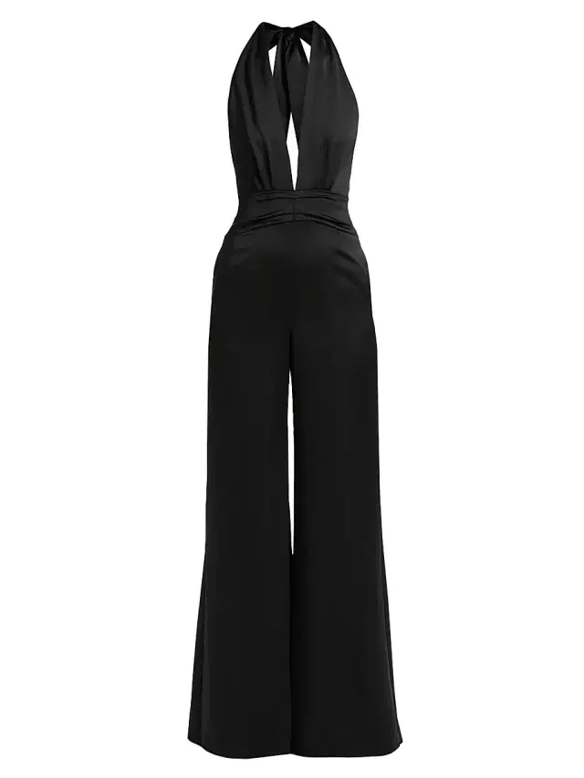 Women's Desiree Satin Jumpsuit - Black