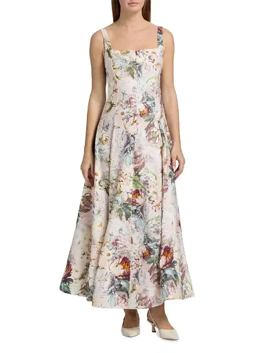 Alice + Olivia Women's Polly Floral Tie-Waist A-Line Maxi Dress - Sweet Peony - Size 6 | Thumbnail 6 Alice + Olivia Women's Polly Floral Tie-Waist A-Line Maxi Dress - Sweet Peony - Size 6 | Thumbnail 6