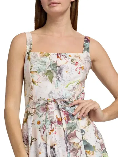 Alice + Olivia Women's Polly Floral Tie-Waist A-Line Maxi Dress - Sweet Peony - Size 6 | Thumbnail 7 Alice + Olivia Women's Polly Floral Tie-Waist A-Line Maxi Dress - Sweet Peony - Size 6 | Thumbnail 7