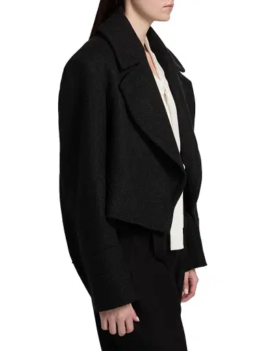 Lanvin Women's Cropped Wool Peacoat - Anthracite | Thumbnail 4 Lanvin Women's Cropped Wool Peacoat - Anthracite | Thumbnail 4